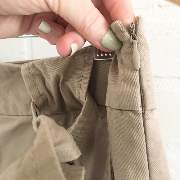 Escada Sport Rudy Skirt Medium Beige Khaki Cotton Pleated Cargo Safari Pockets M - Picture 8 of 14